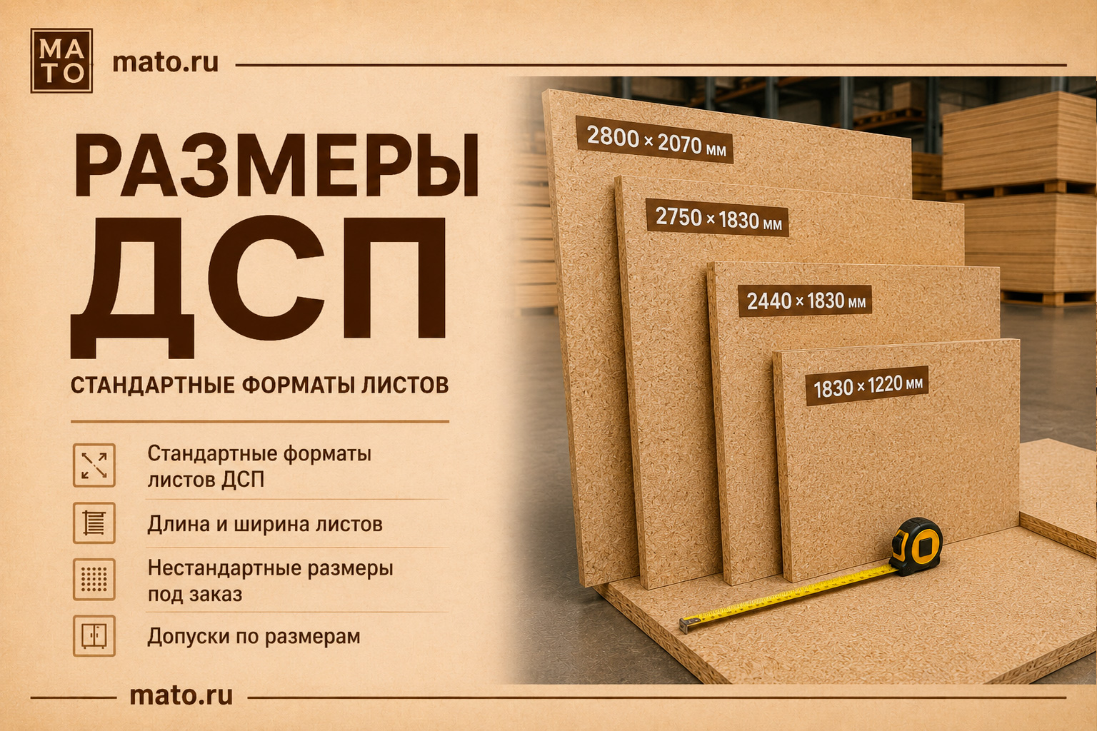 Размеры ДСП