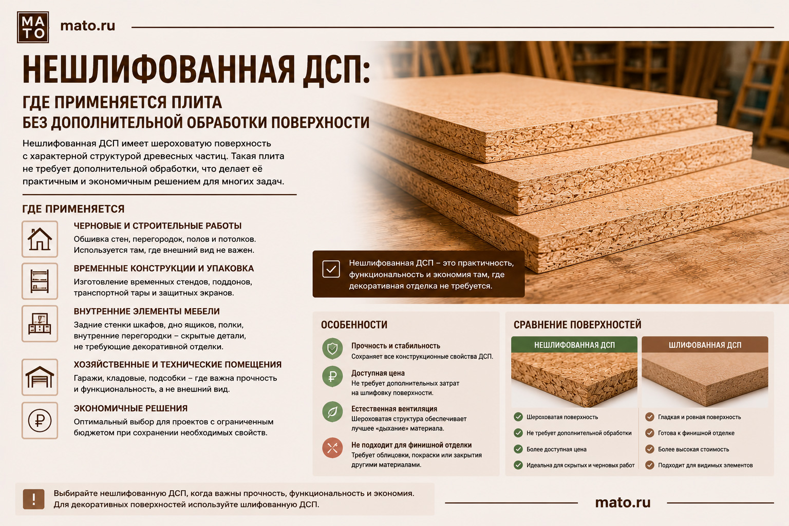 Нешлифованная ДСП: где применяется плита без дополнительной обработки поверхности