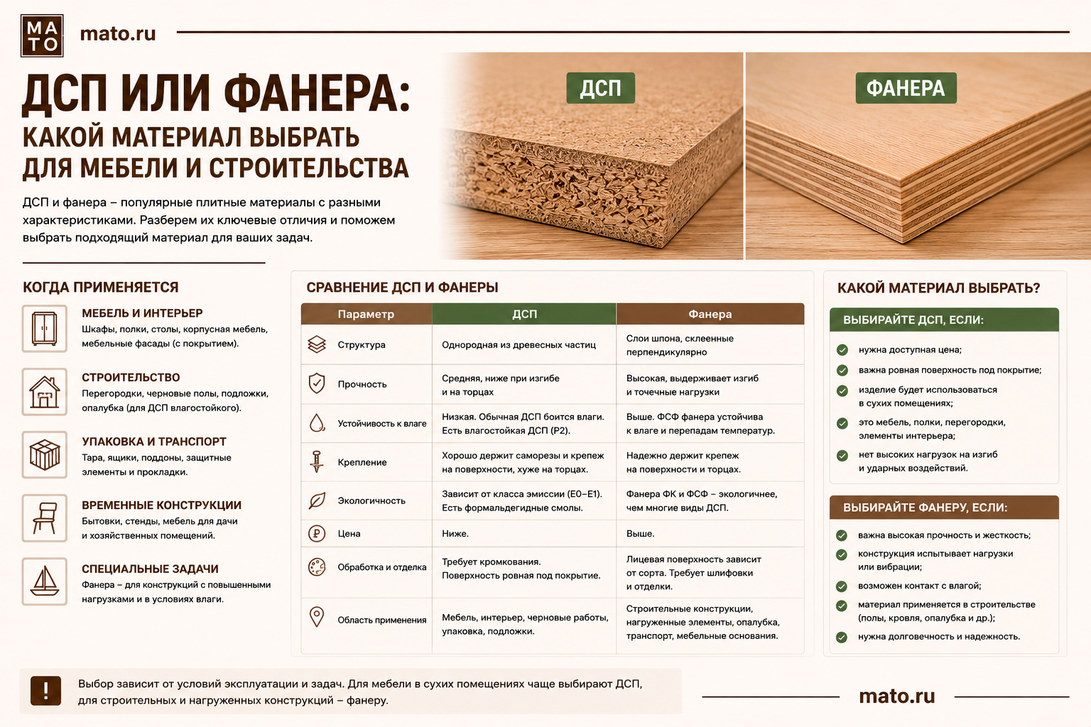 ДСП или фанера: какой материал выбрать для мебели и строительства