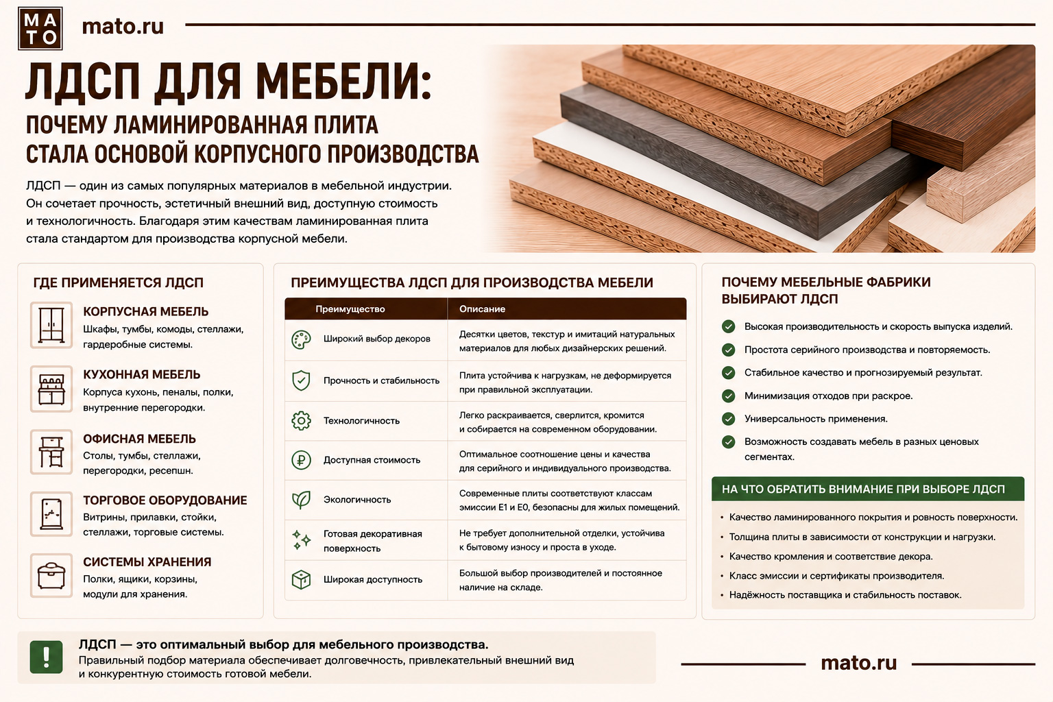 ЛДСП для мебели: почему ламинированная плита стала основой корпусного производства