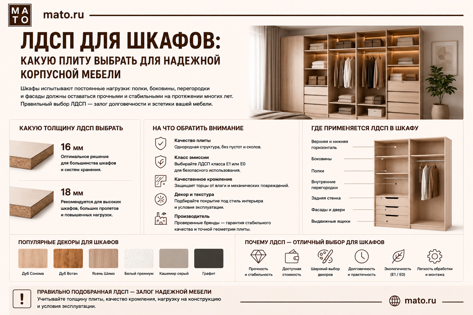 ЛДСП для шкафов: какую плиту выбрать для надежной корпусной мебели