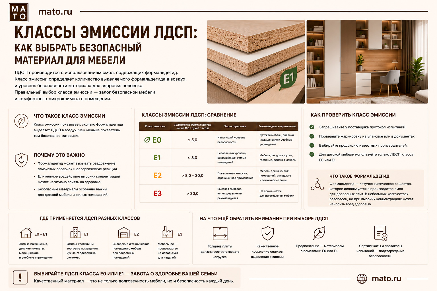 Классы эмиссии ЛДСП: как выбрать безопасный материал для мебели