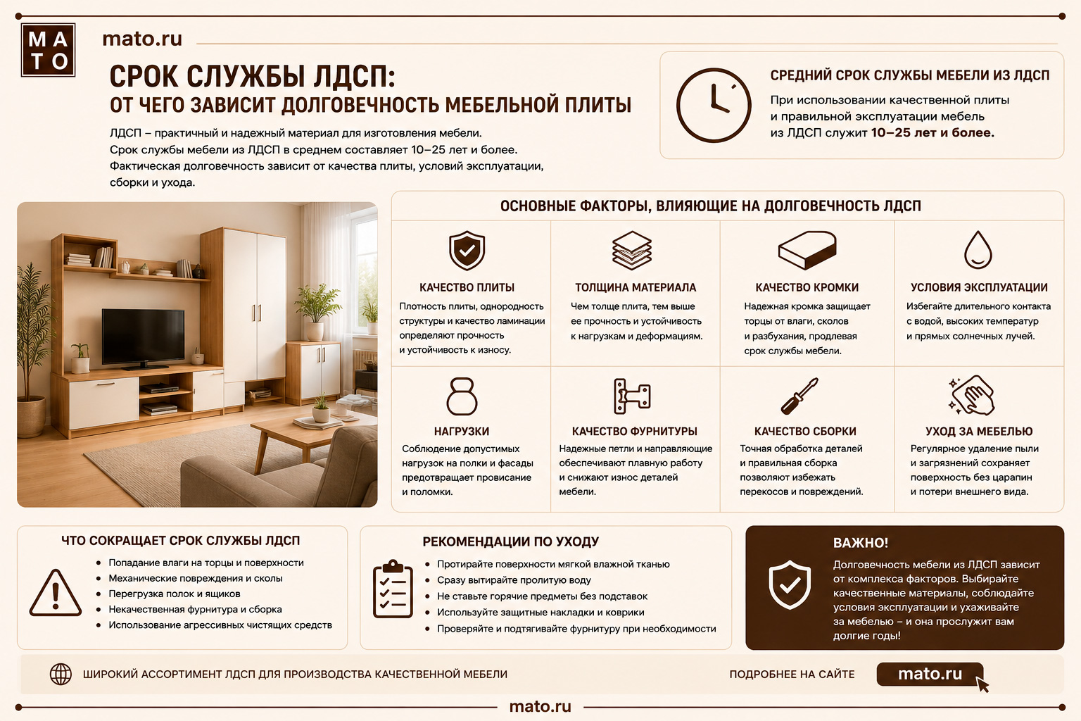 Срок службы ЛДСП: от чего зависит долговечность мебельной плиты