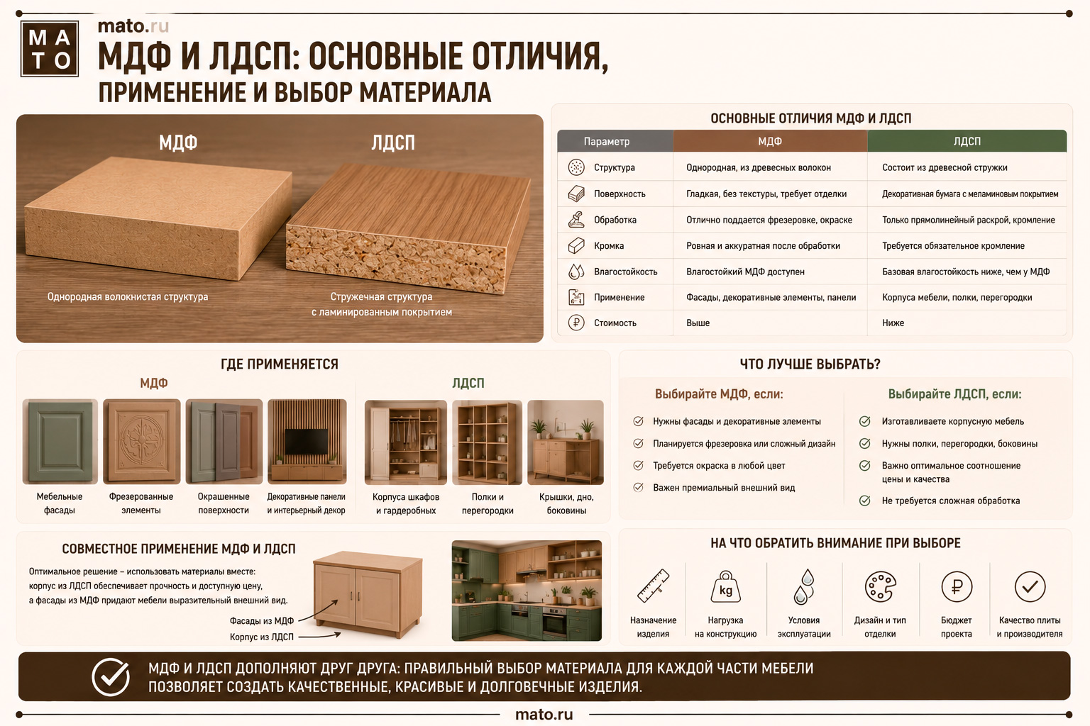 МДФ и ЛДСП: основные отличия, применение и выбор материала