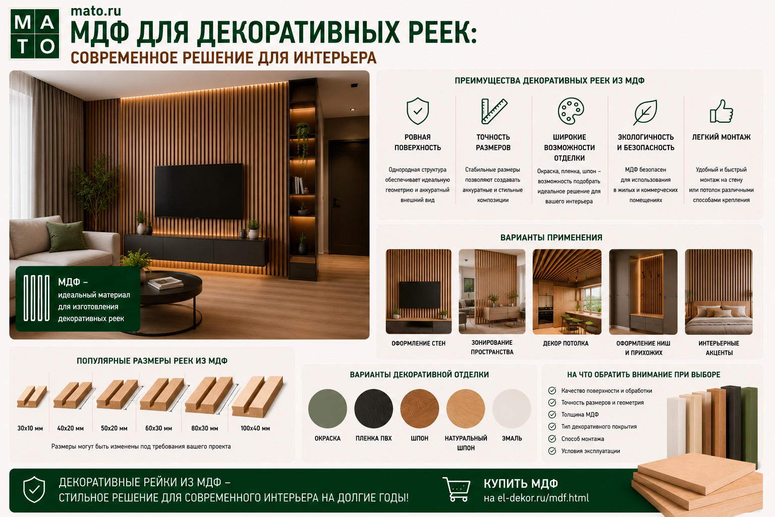 МДФ для декоративных реек: современное решение для интерьера