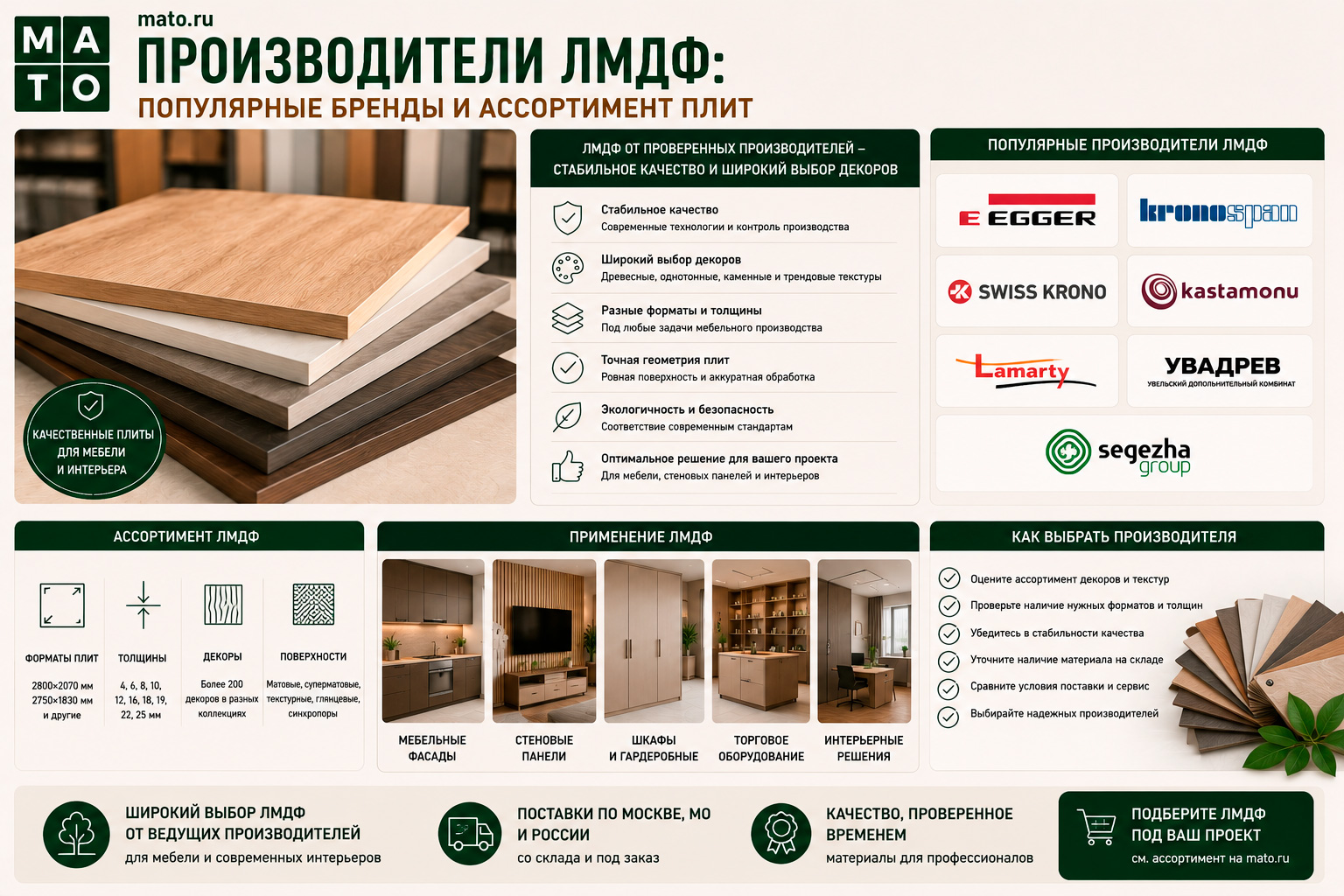 Производители ЛМДФ: популярные бренды и ассортимент плит