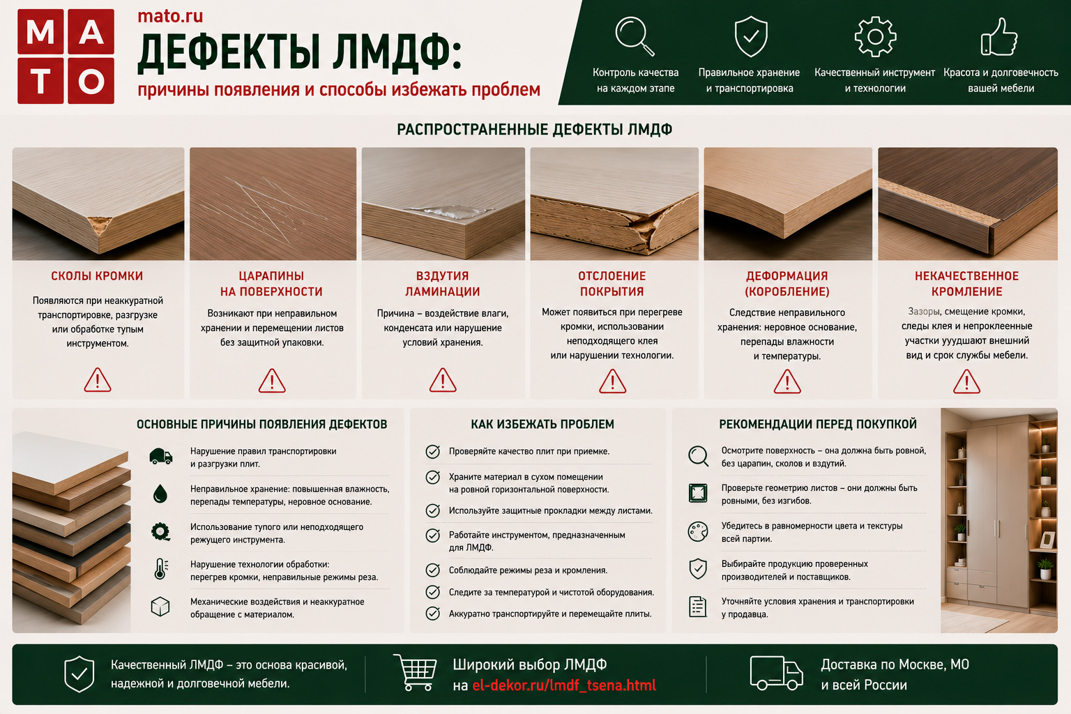 Дефекты ЛМДФ: причины появления и способы избежать проблем
